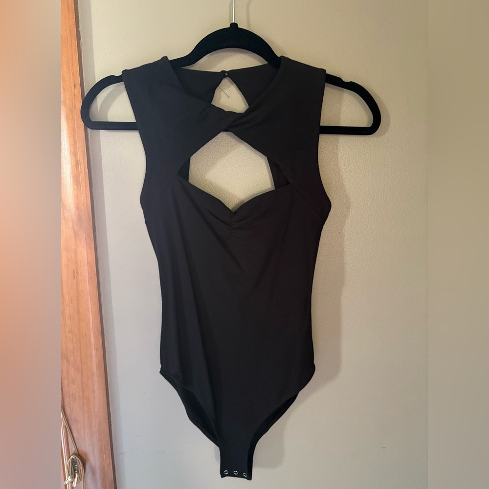 Black Sleeveless Free People Bodysuit NWT